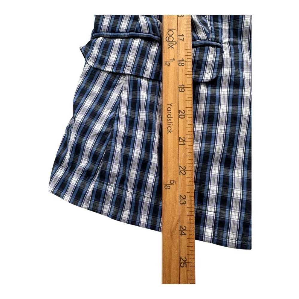 Banana Republic M Navy blue White Plaid Shirt Jacket Schoolboy Career Preppy - Picture 6 of 14
